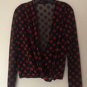 Zara sheer polka dot evening blouse